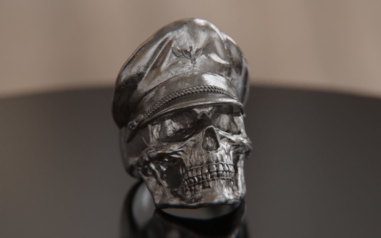 Colonel Skull Ring 3D print model_14
