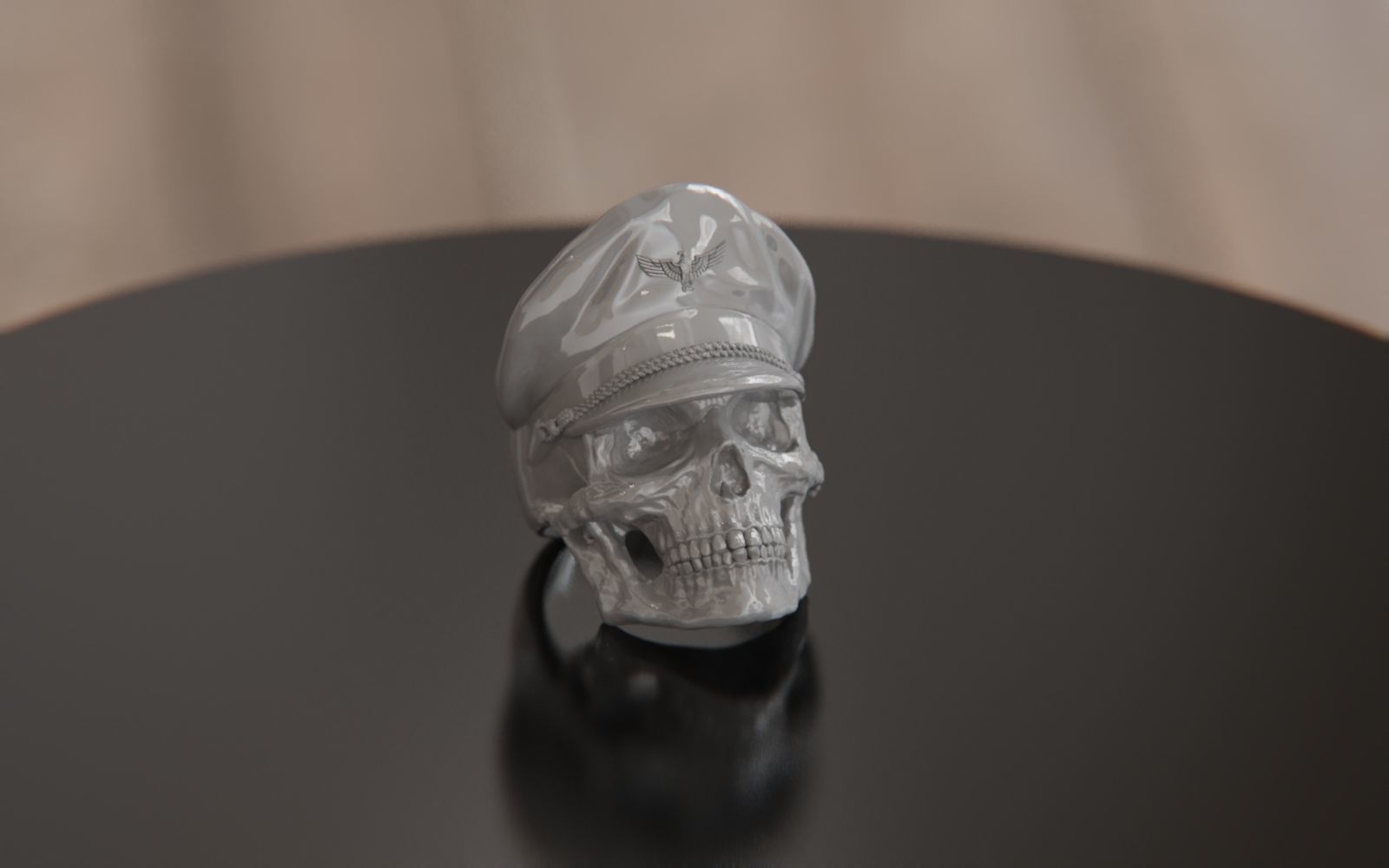Colonel Skull Ring 3D print model_17