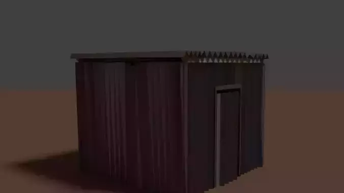 Corrugated iron sheet house Low-poly 3D model