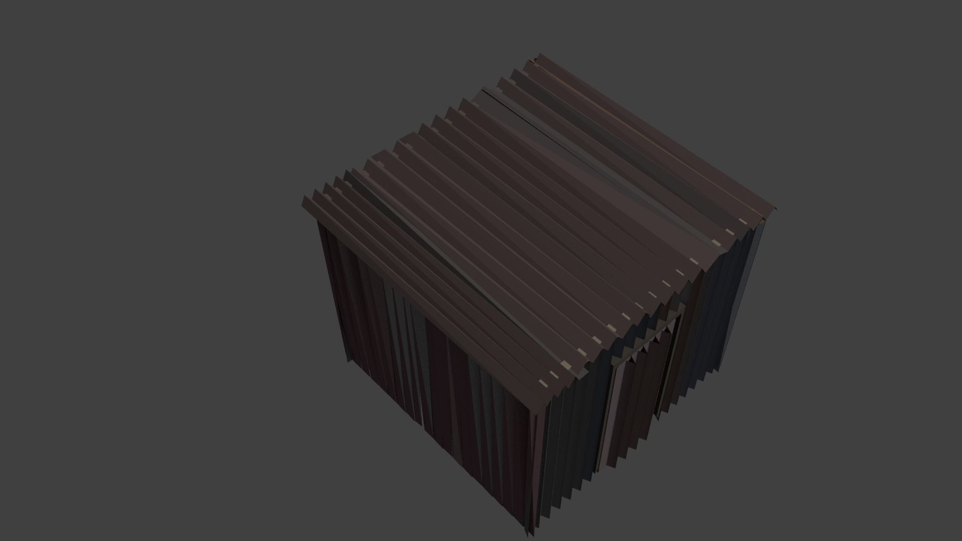 Corrugated iron sheet house Low-poly 3D model_2