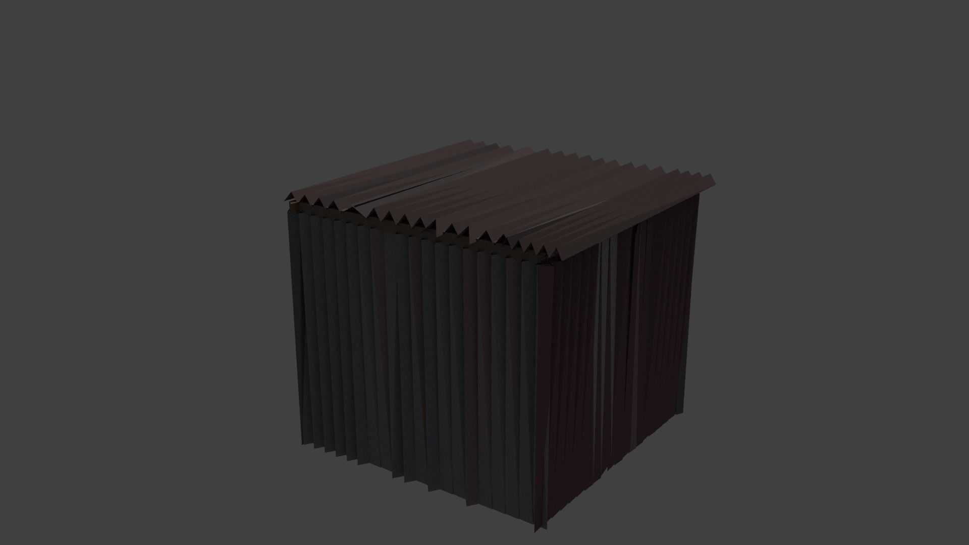Corrugated iron sheet house Low-poly 3D model_3