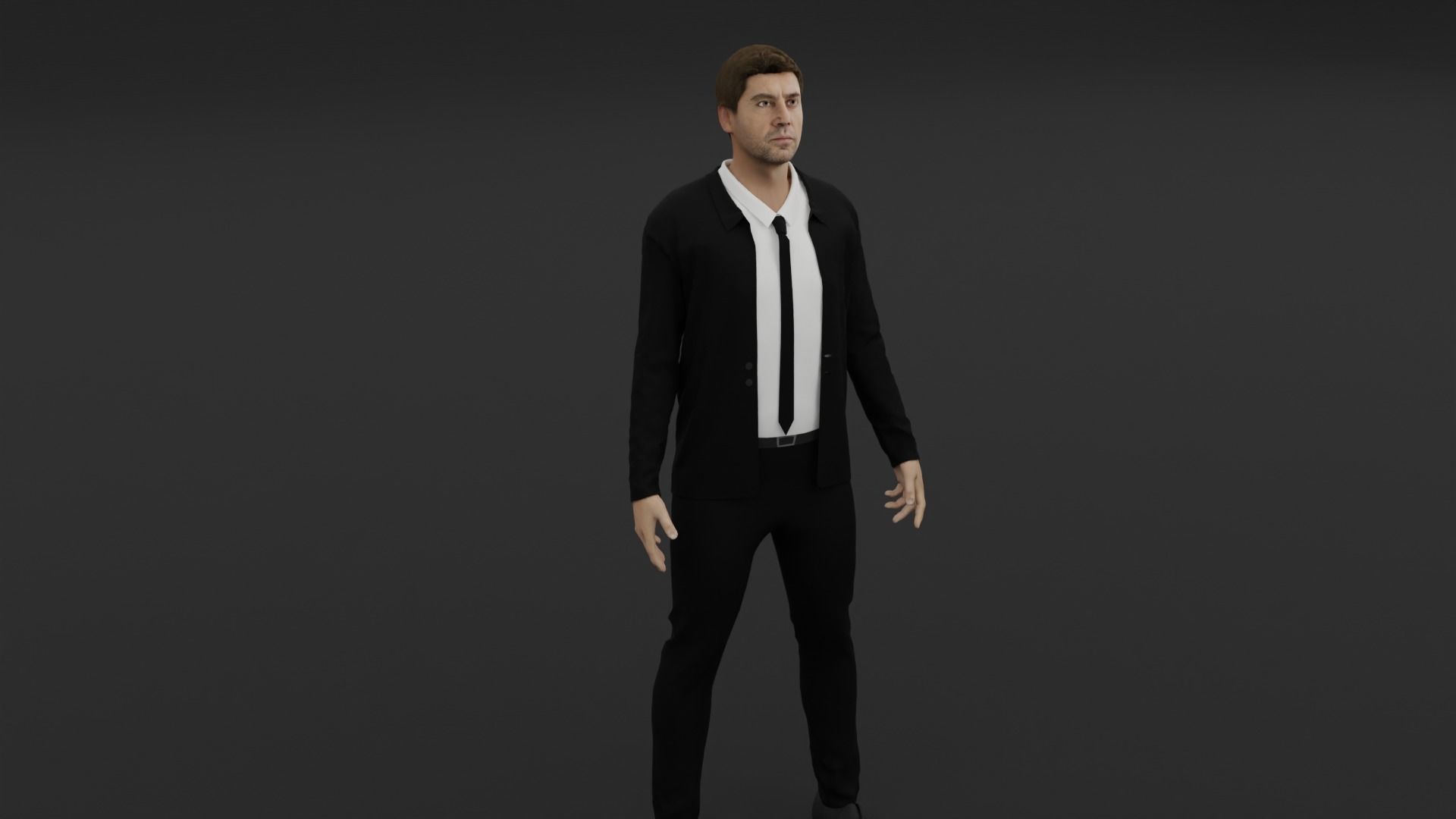 Javier Bardem Low-poly 3D model_2