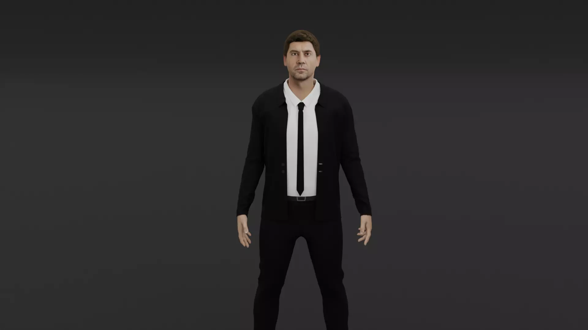 Javier Bardem Low-poly 3D model_0
