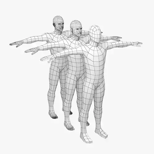 Natural Male Base Mesh in T-Pose 3D model