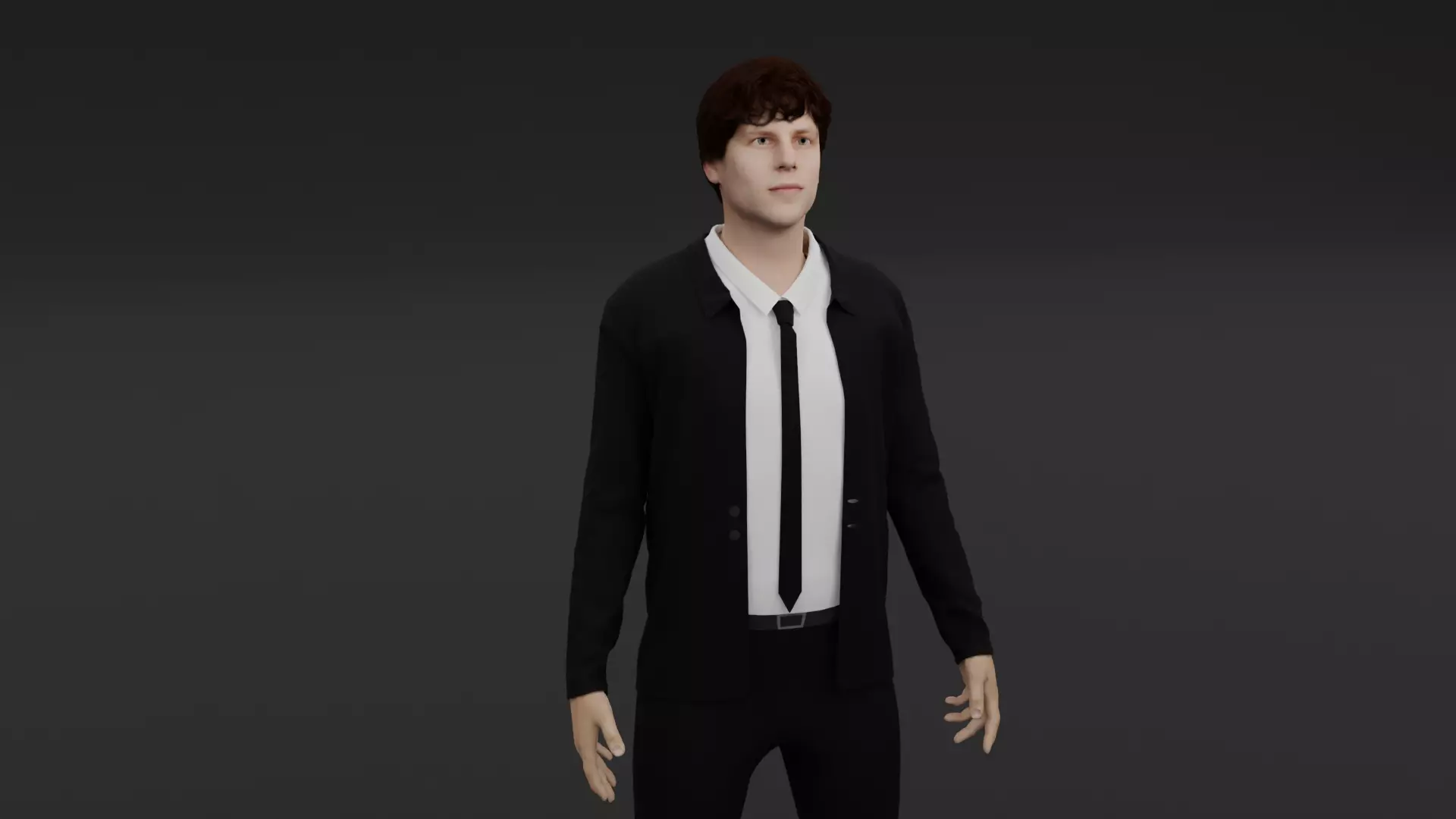 Jesse Eisenberg Low-poly 3D model