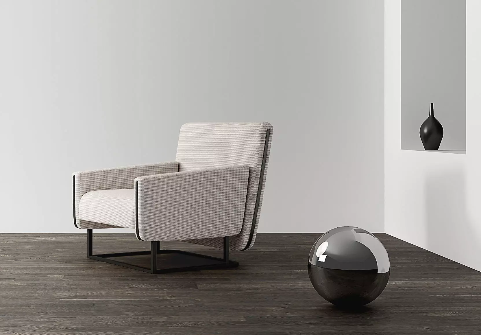 dining chair Low-poly 3D model_0