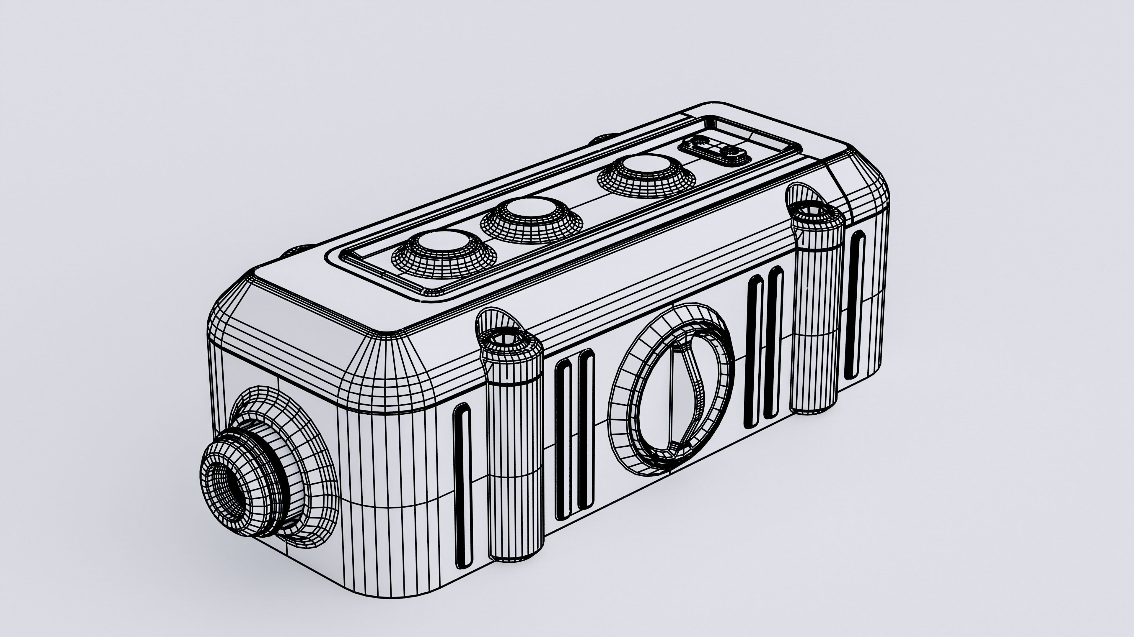 Factory Electrical Switch 9x19x6 Low-poly 3D model_11