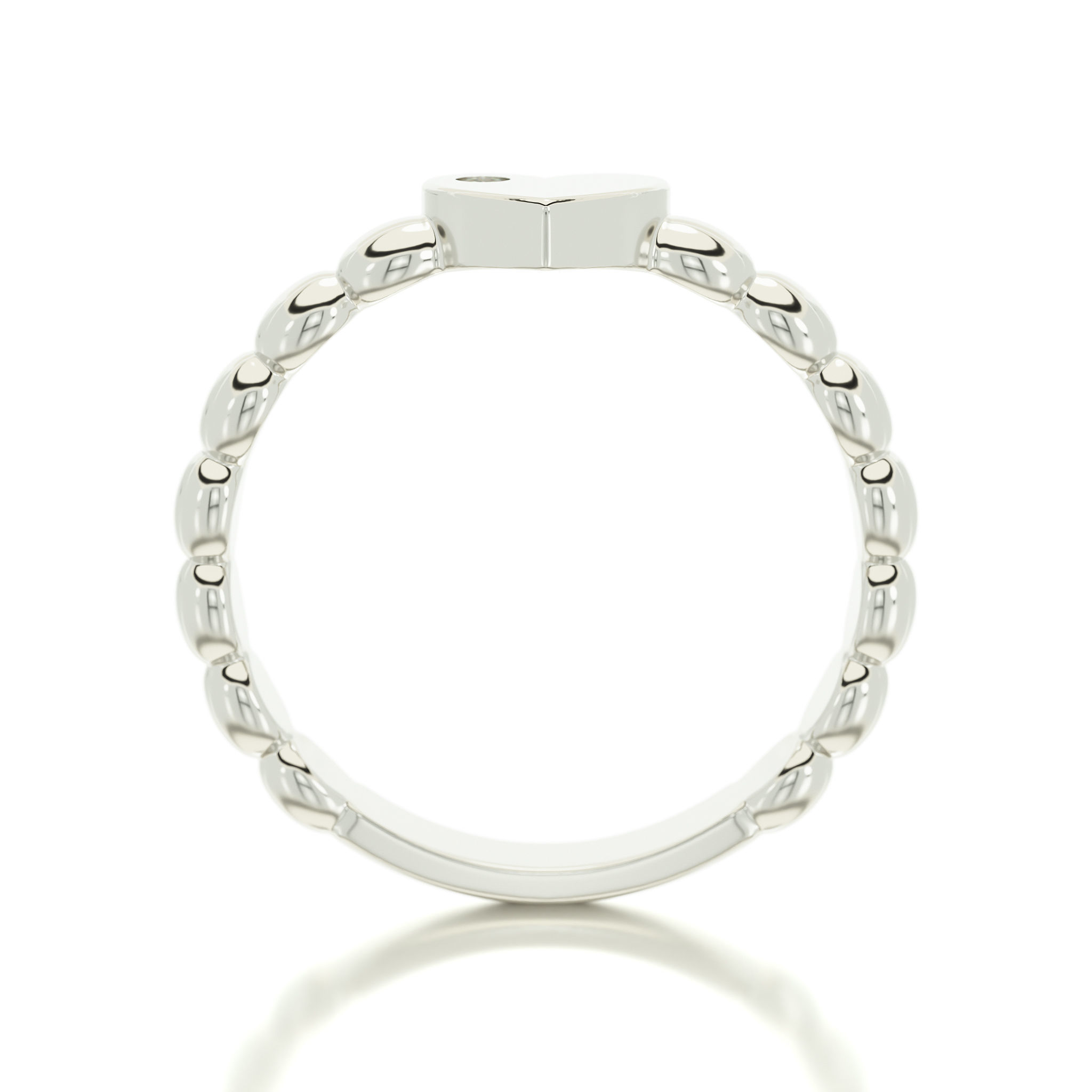 heart ring with diamond 3D print model_1