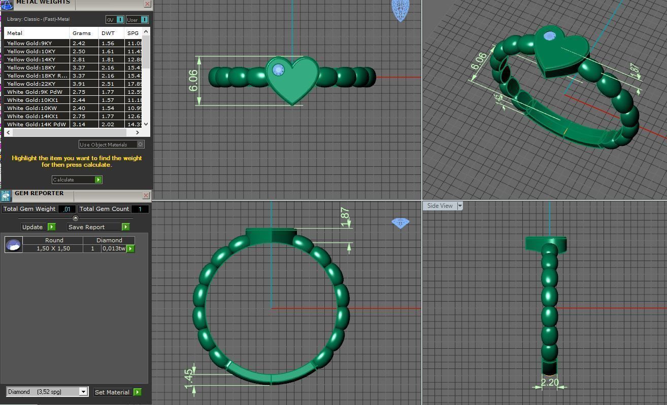 heart ring with diamond 3D print model_19