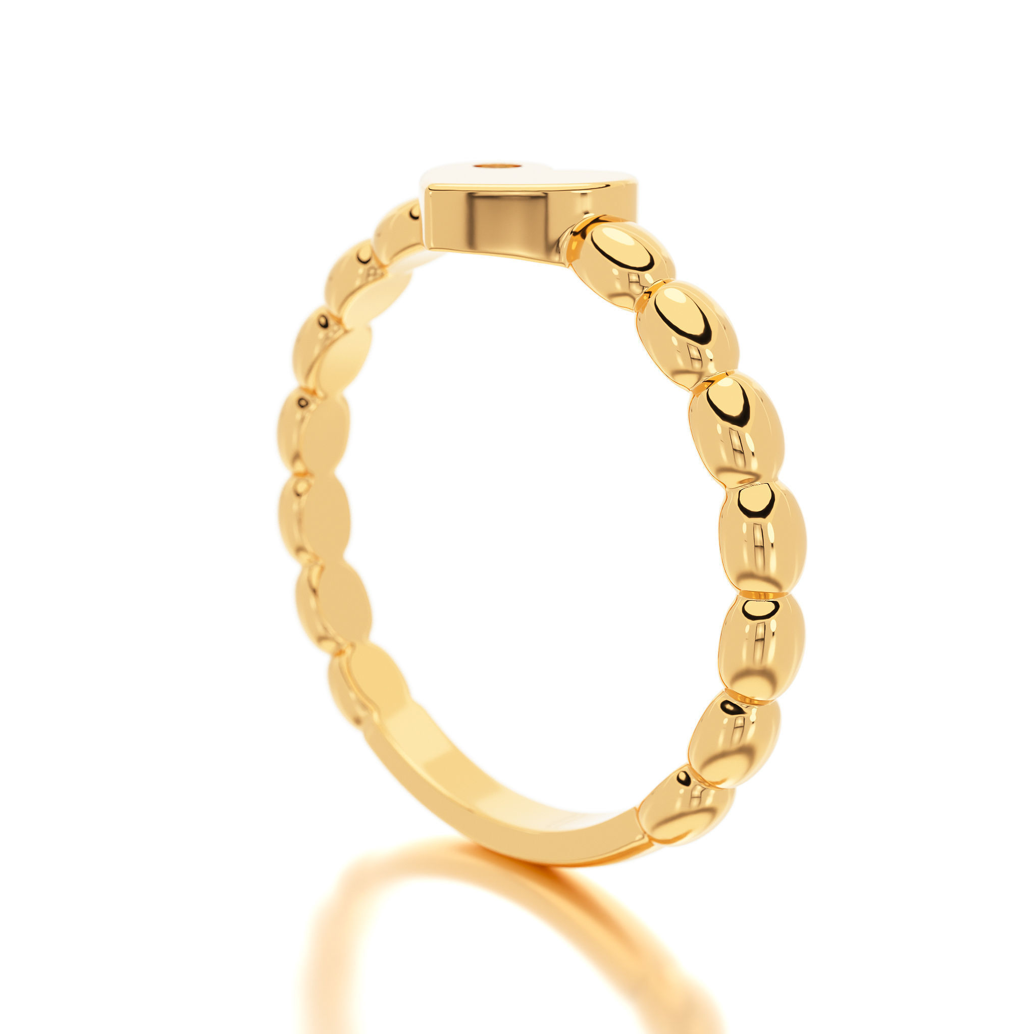 heart ring with diamond 3D print model_8