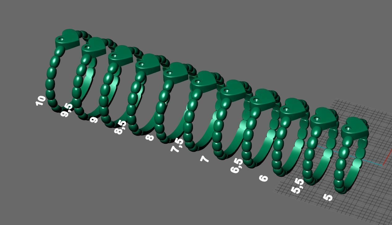 heart ring with diamond 3D print model_21