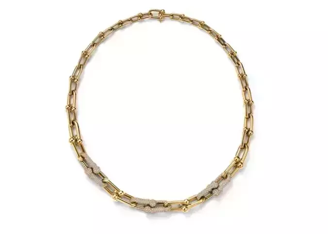 Tiffany Hard Wear Graduated Link Necklace Diamonds