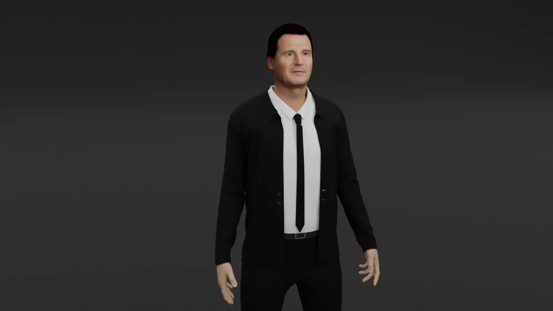 Liam Neeson Low-poly 3D model_0