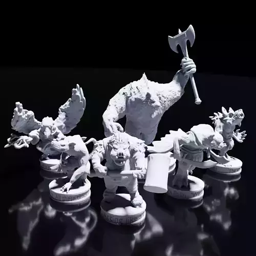 Werebeast Miniature Set 3D print model