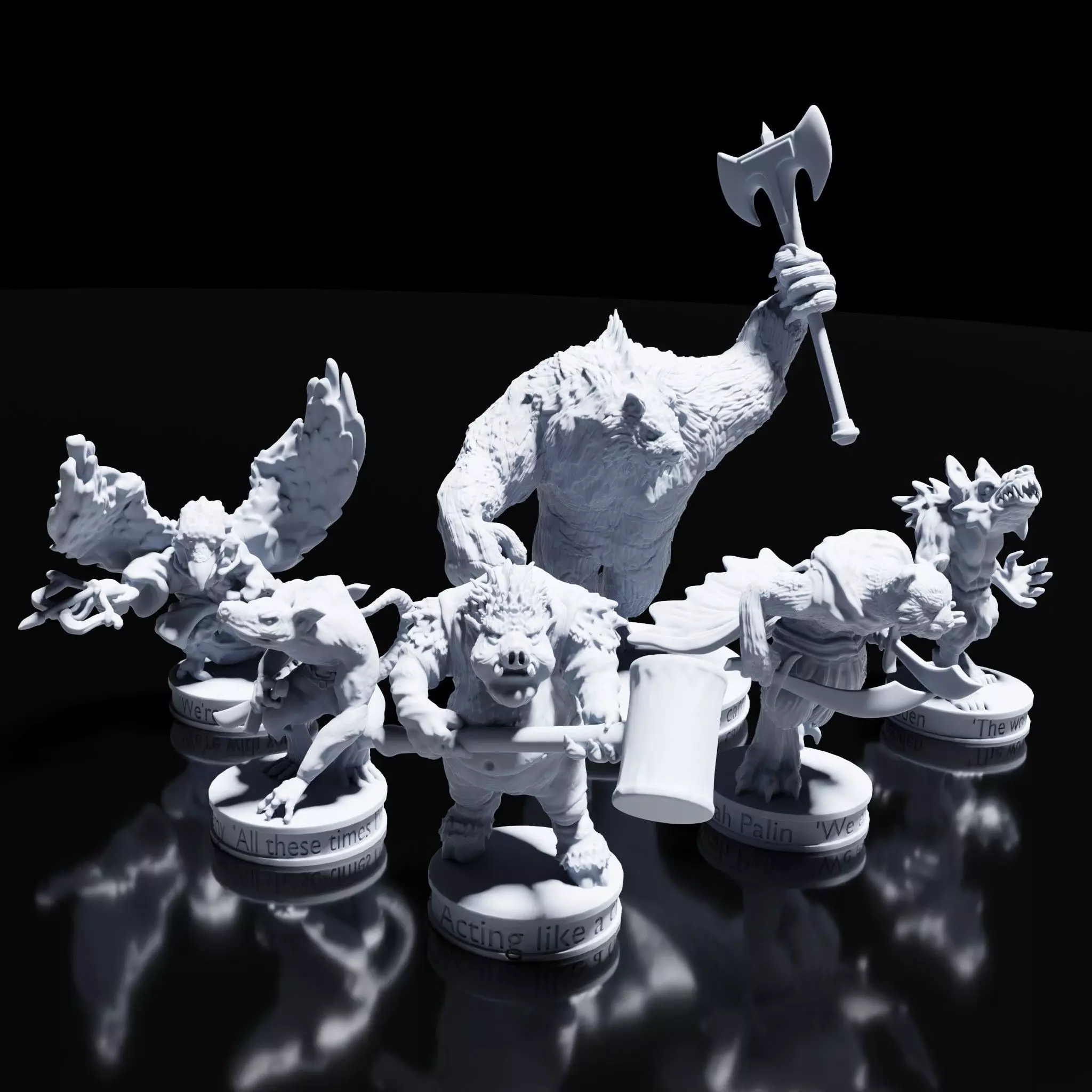 Werebeast Miniature Set 3D print model_0