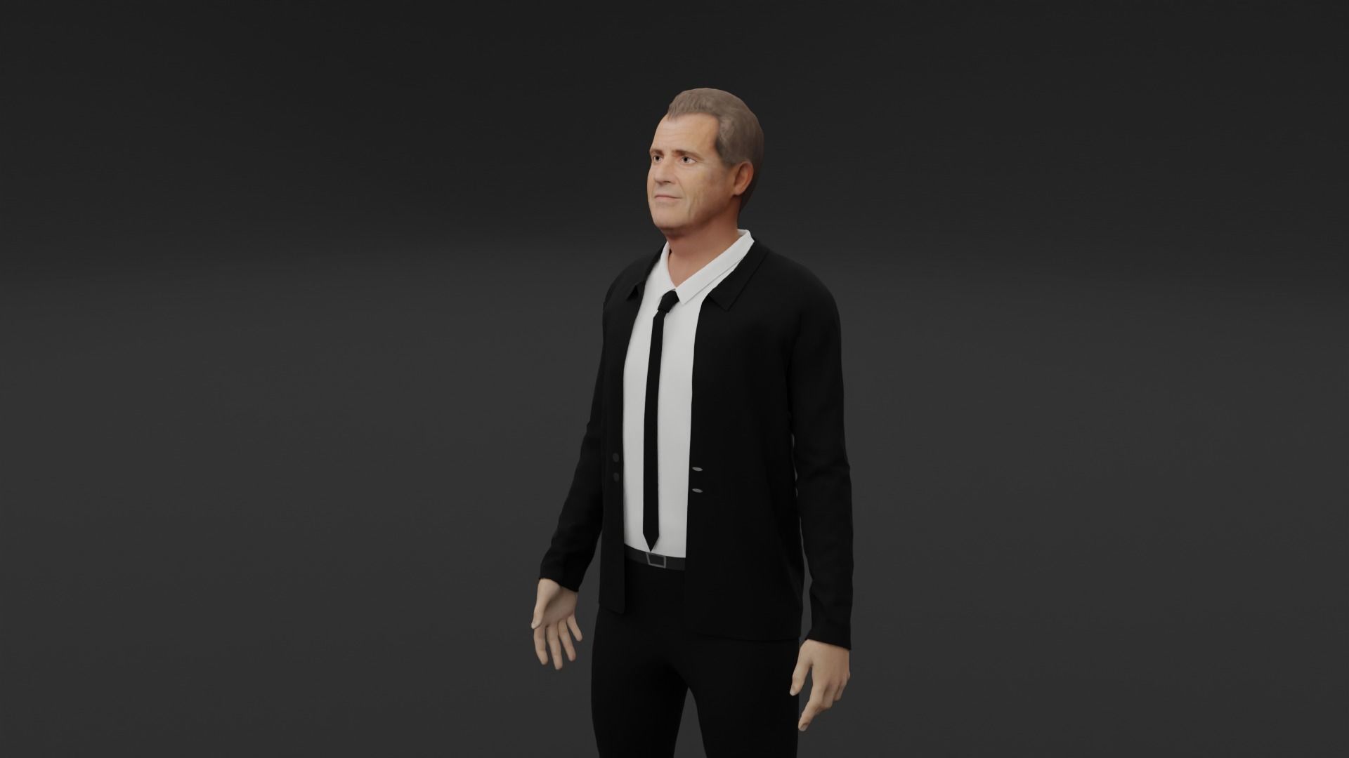 Mel Gibson Low-poly 3D model_6