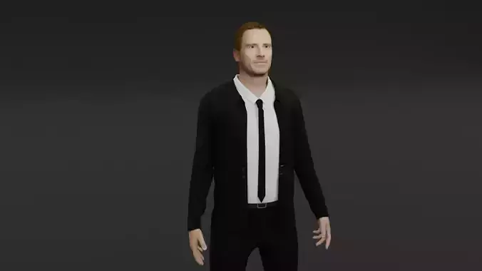 Michael Fassbender Low-poly 3D model