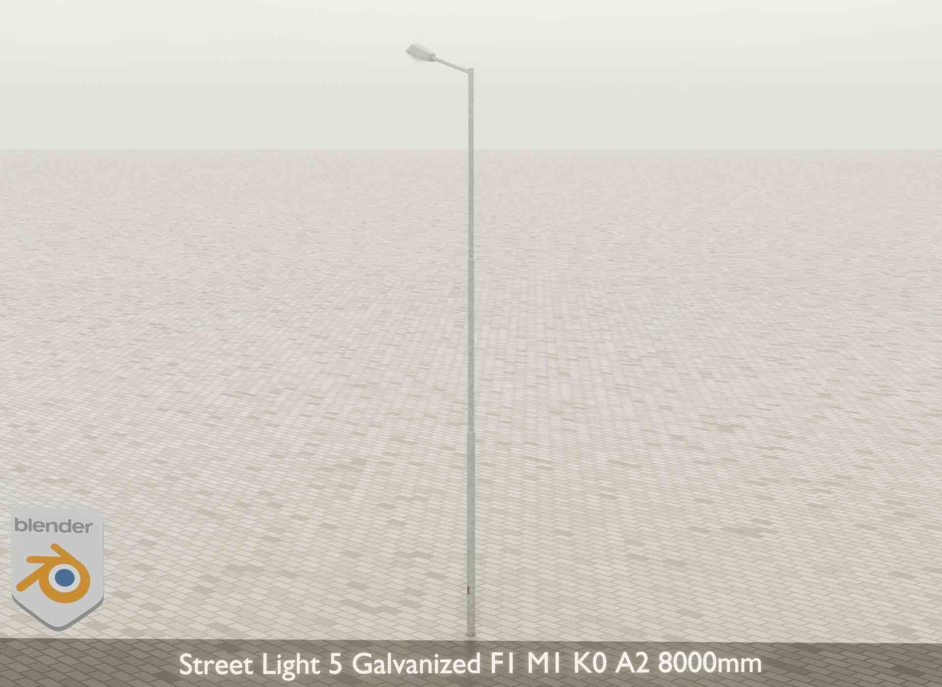 Street Light 5 Galvanized F1 M1 K0 A2 8000mm Low-poly 3D model_30