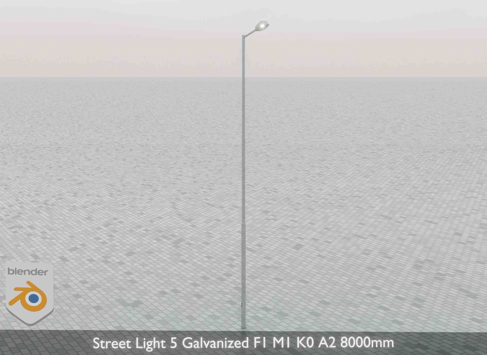 Street Light 5 Galvanized F1 M1 K0 A2 8000mm Low-poly 3D model_44