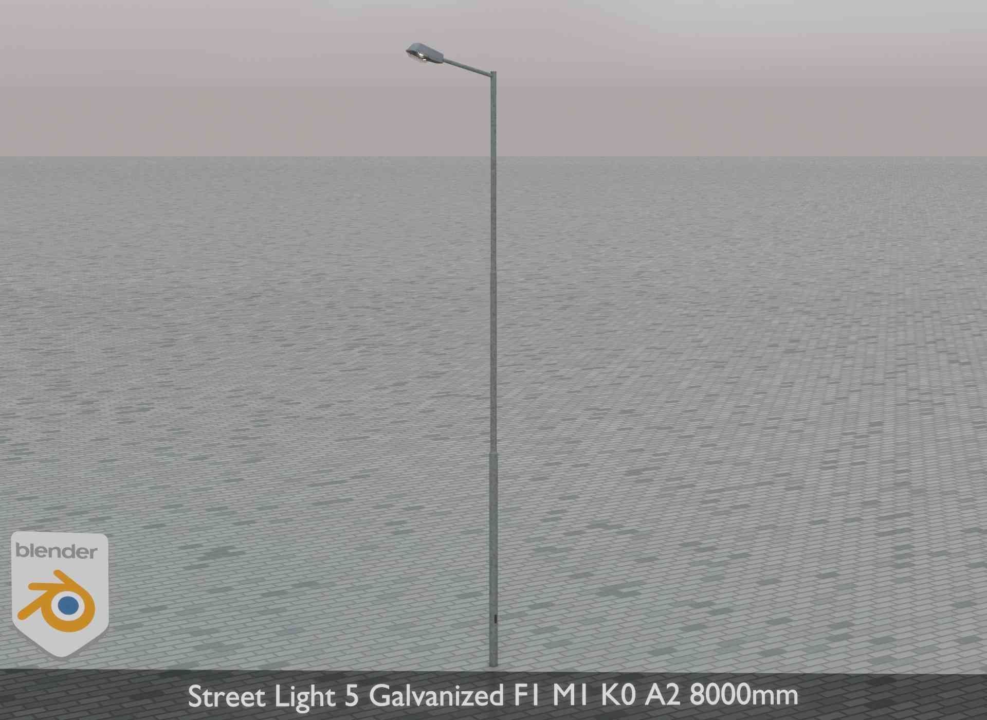 Street Light 5 Galvanized F1 M1 K0 A2 8000mm Low-poly 3D model_50
