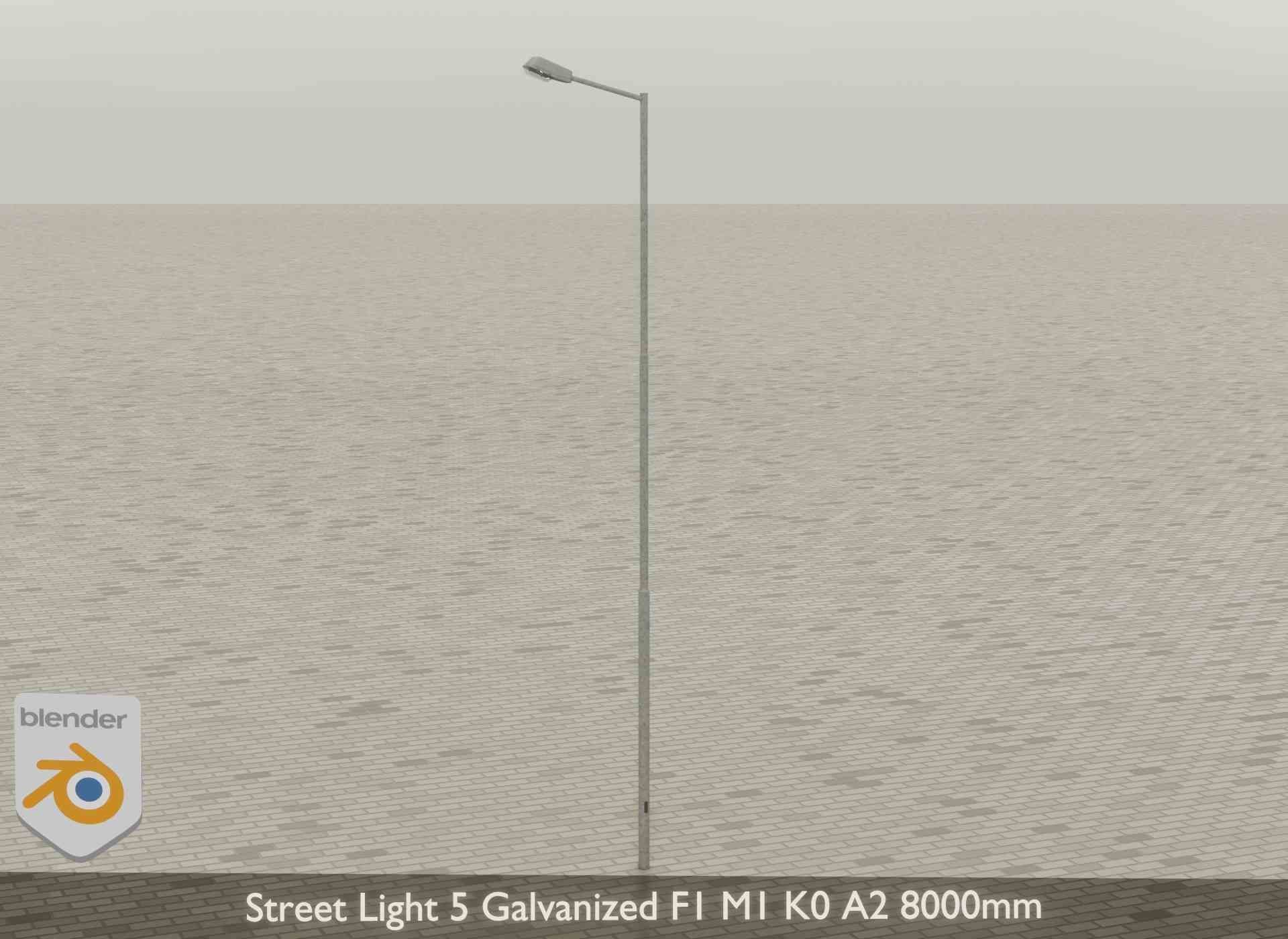 Street Light 5 Galvanized F1 M1 K0 A2 8000mm Low-poly 3D model_25