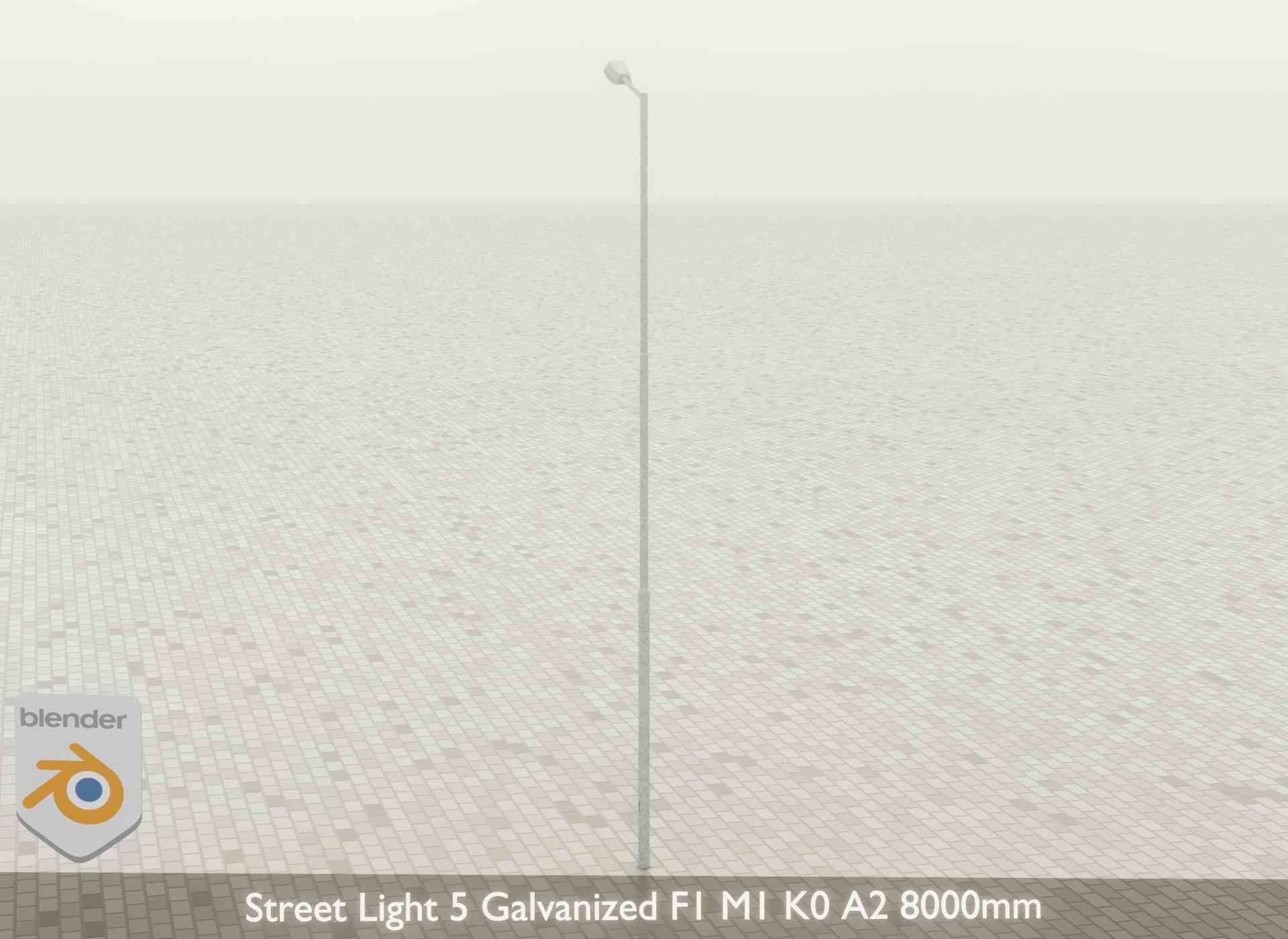 Street Light 5 Galvanized F1 M1 K0 A2 8000mm Low-poly 3D model_32