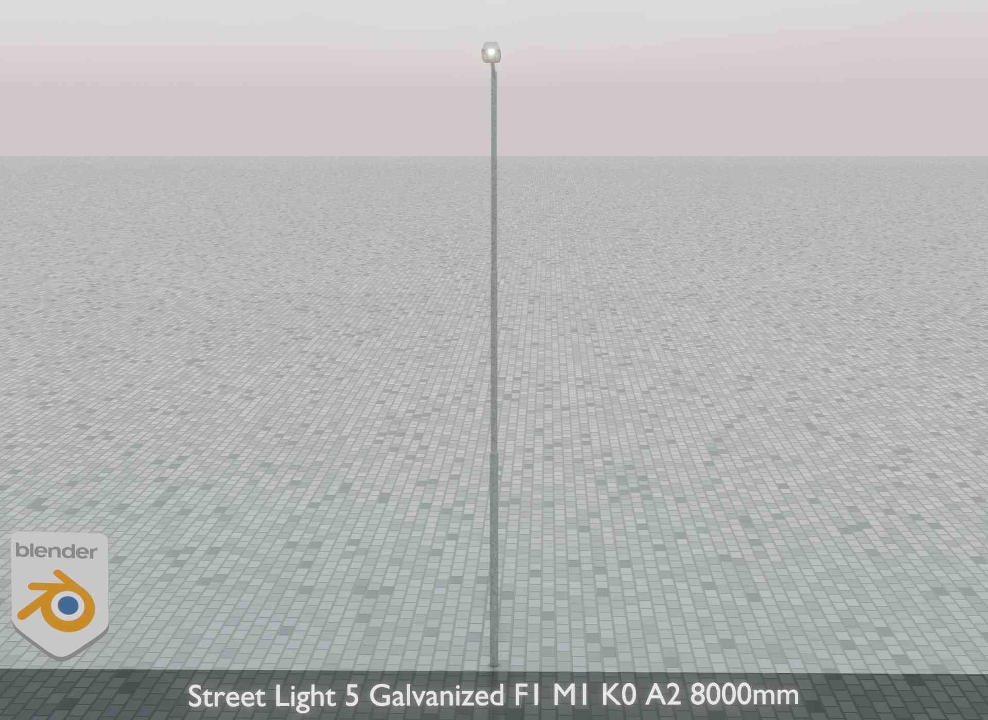 Street Light 5 Galvanized F1 M1 K0 A2 8000mm Low-poly 3D model_46