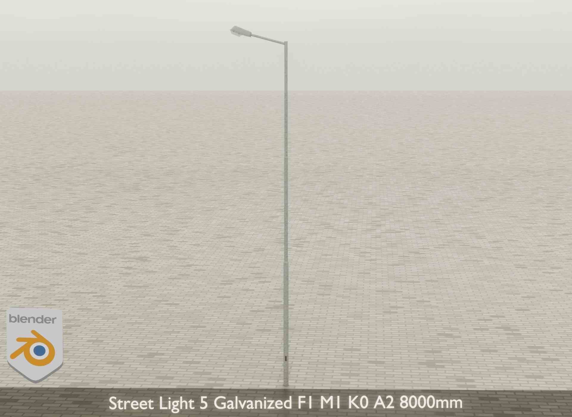Street Light 5 Galvanized F1 M1 K0 A2 8000mm Low-poly 3D model_27