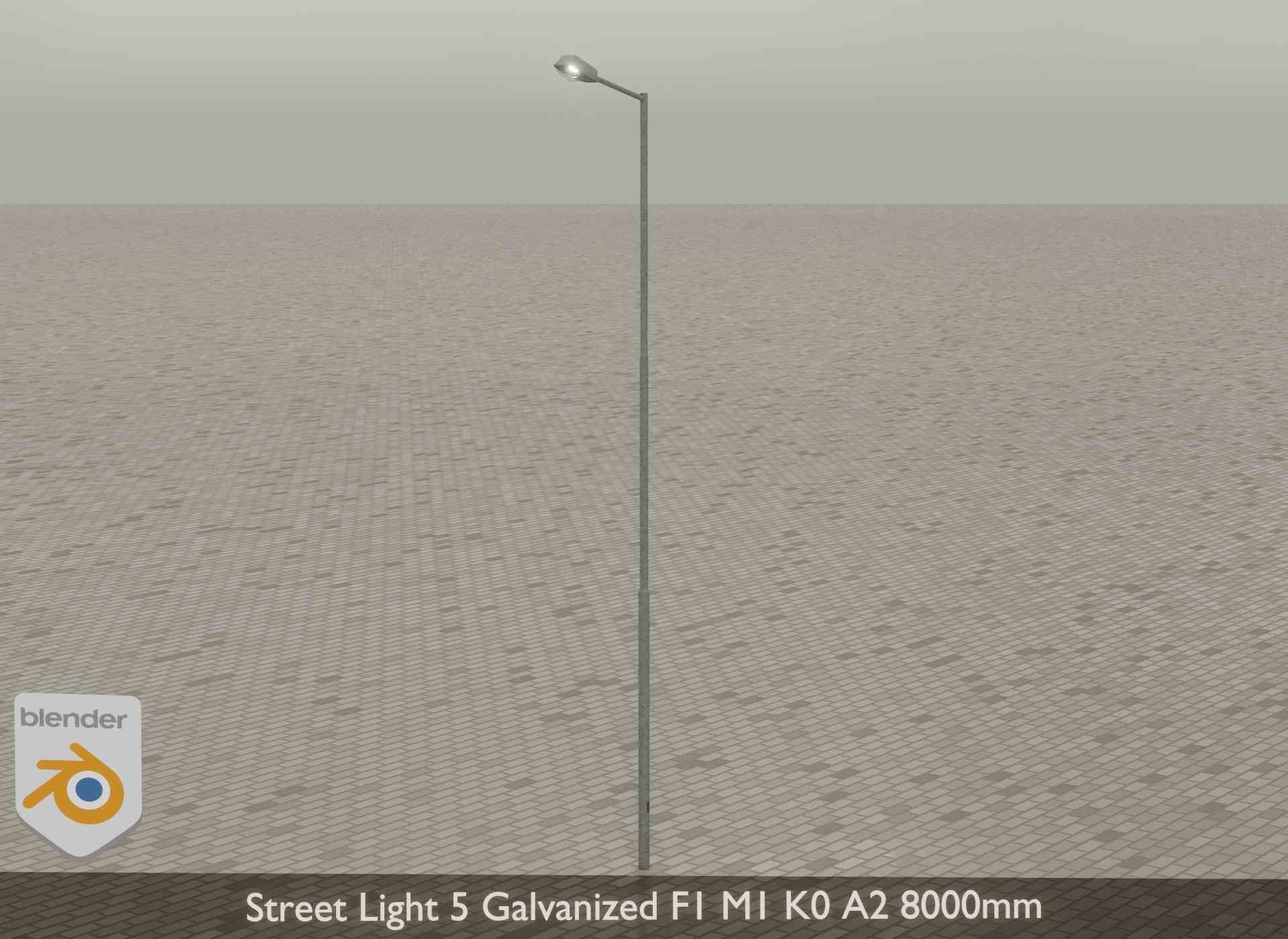 Street Light 5 Galvanized F1 M1 K0 A2 8000mm Low-poly 3D model_23