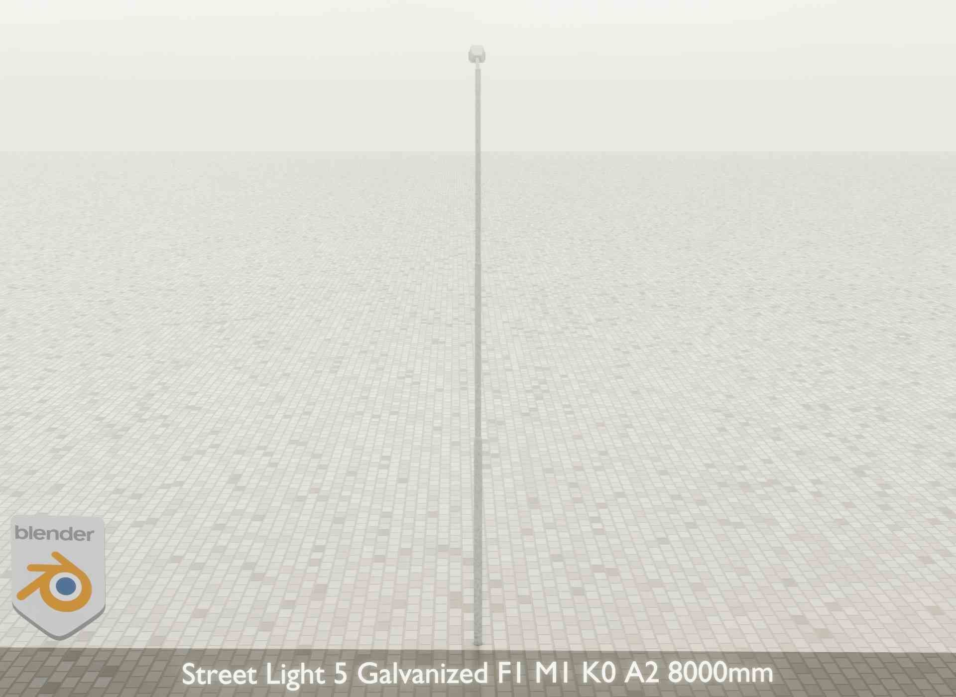 Street Light 5 Galvanized F1 M1 K0 A2 8000mm Low-poly 3D model_33