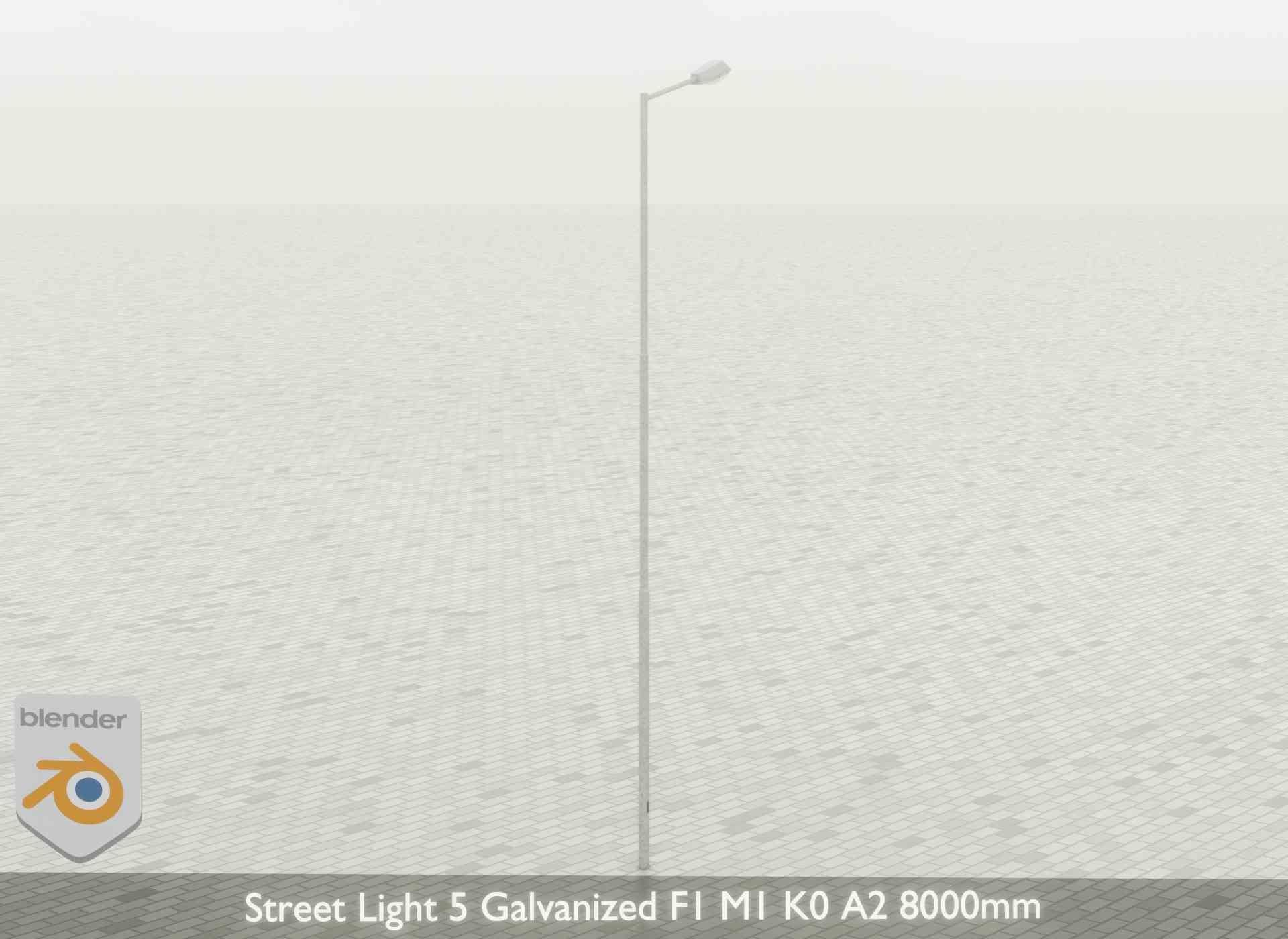 Street Light 5 Galvanized F1 M1 K0 A2 8000mm Low-poly 3D model_36