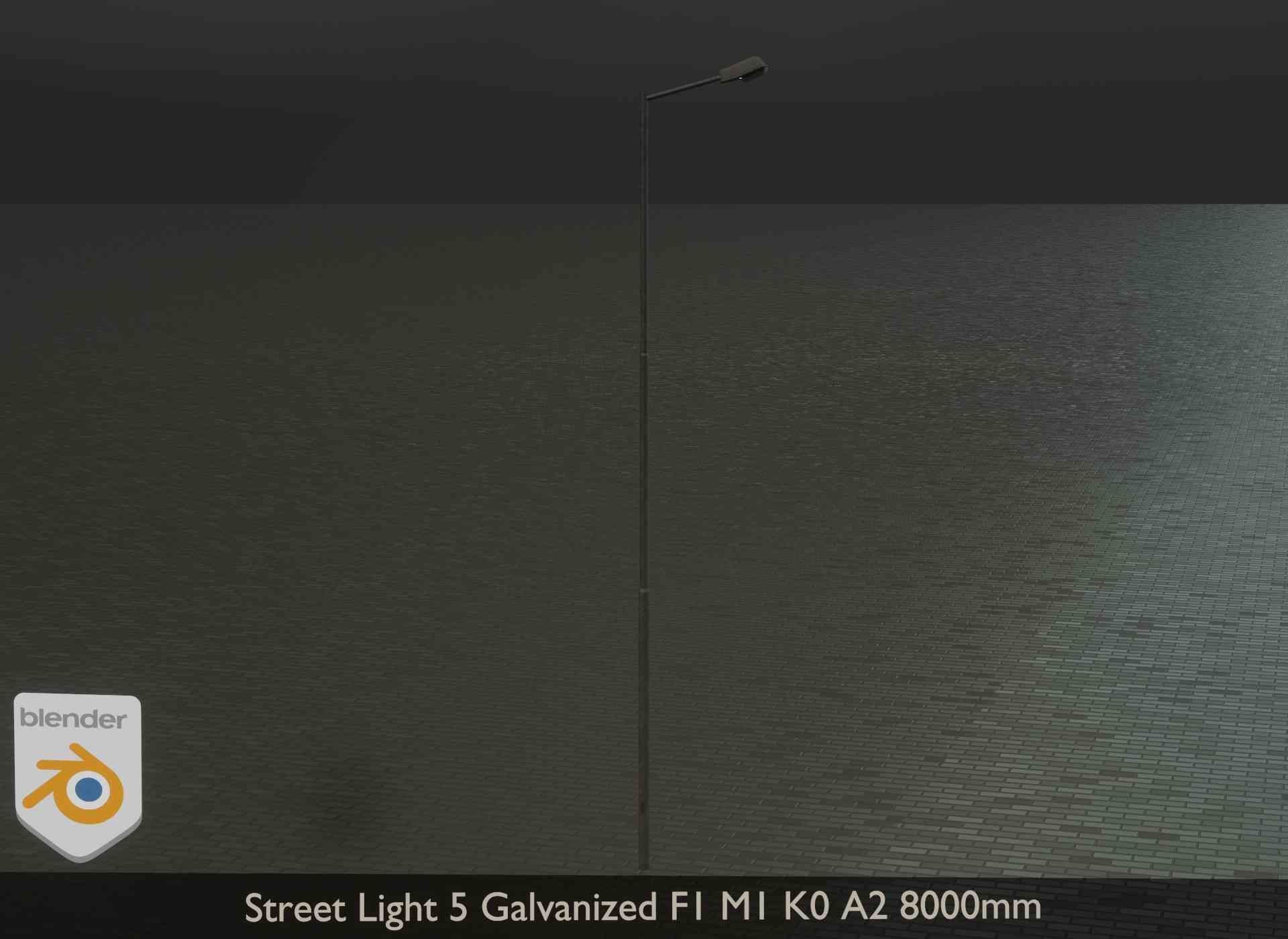 Street Light 5 Galvanized F1 M1 K0 A2 8000mm Low-poly 3D model_15