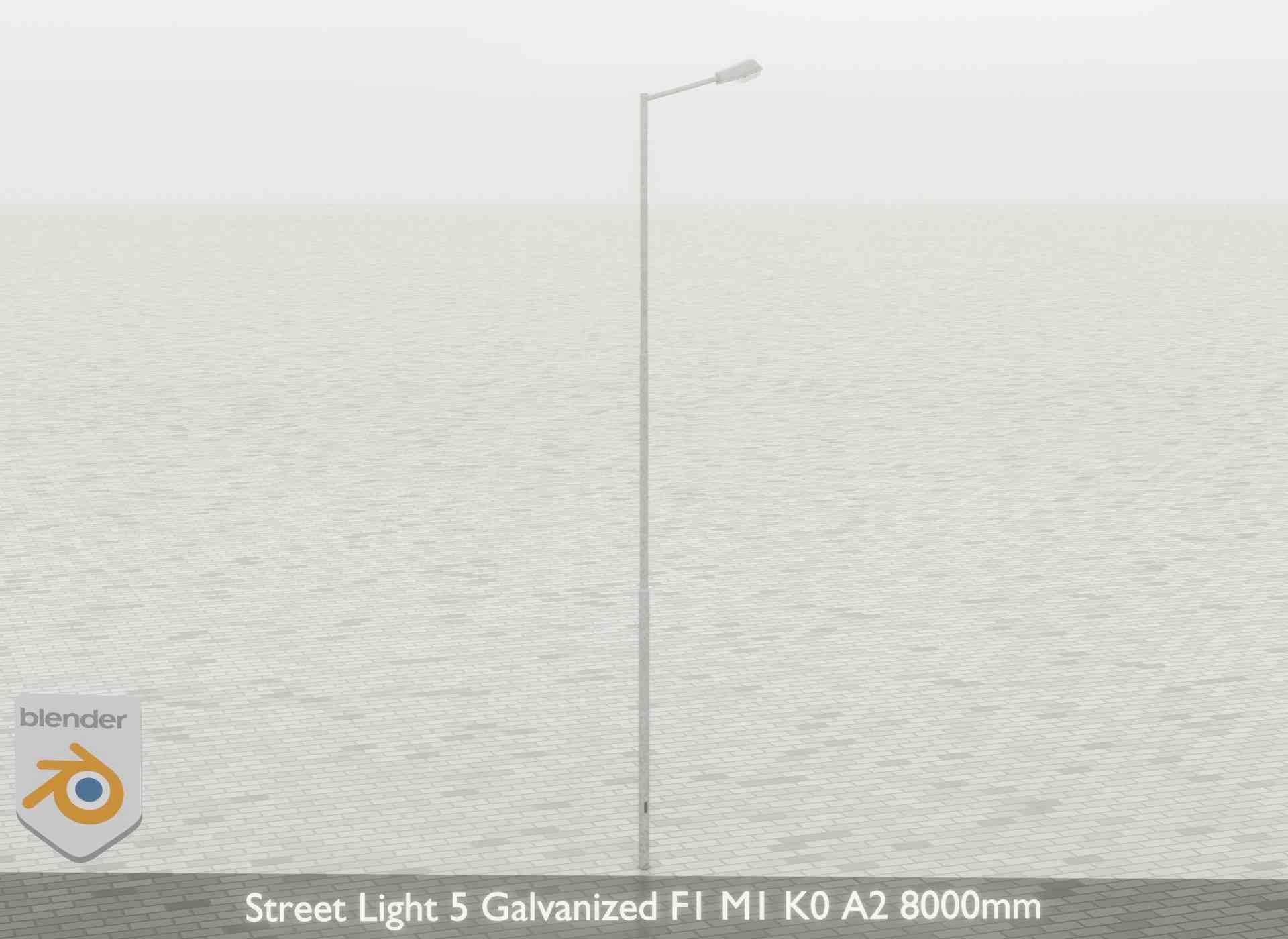 Street Light 5 Galvanized F1 M1 K0 A2 8000mm Low-poly 3D model_38