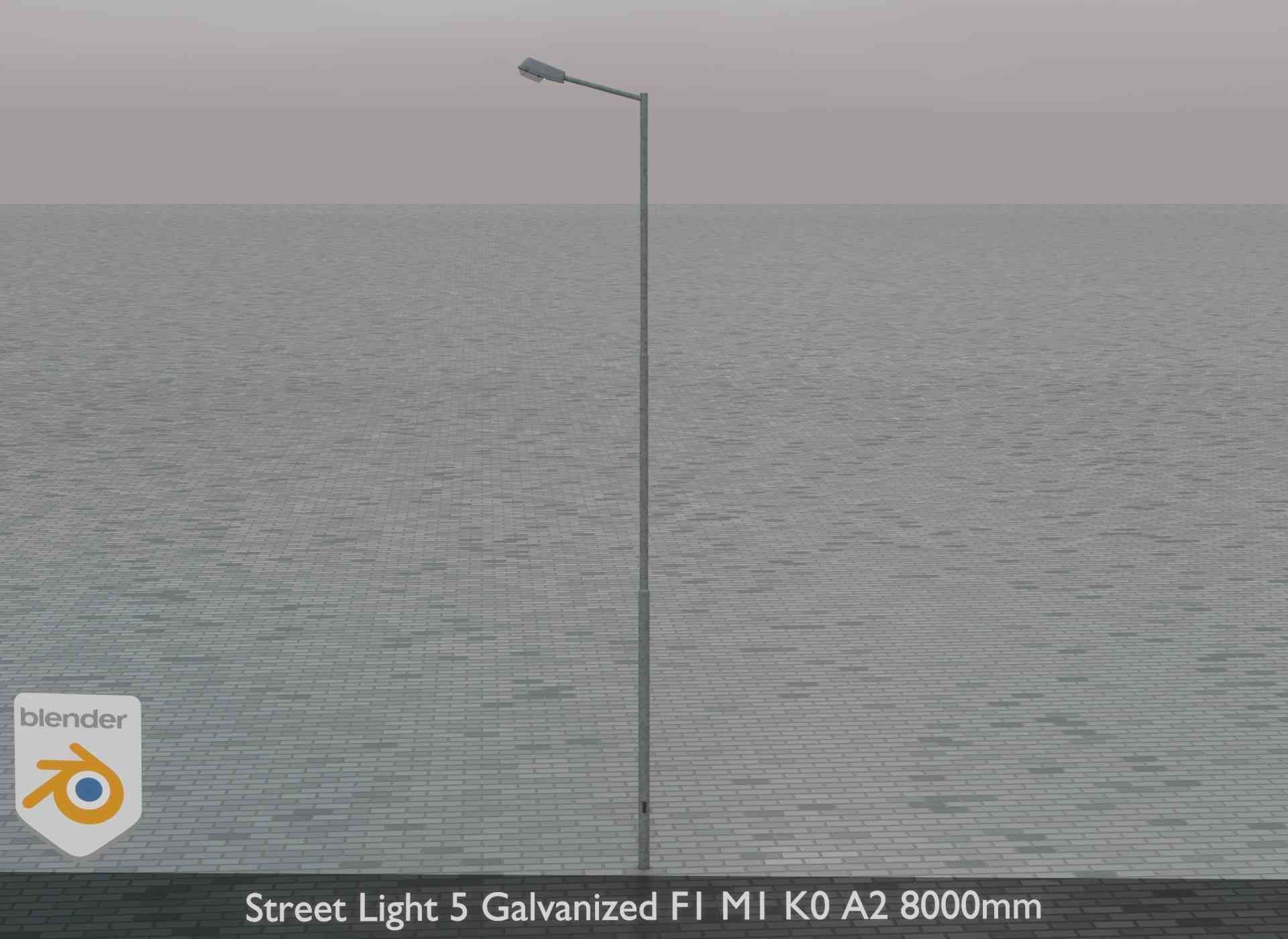 Street Light 5 Galvanized F1 M1 K0 A2 8000mm Low-poly 3D model_52