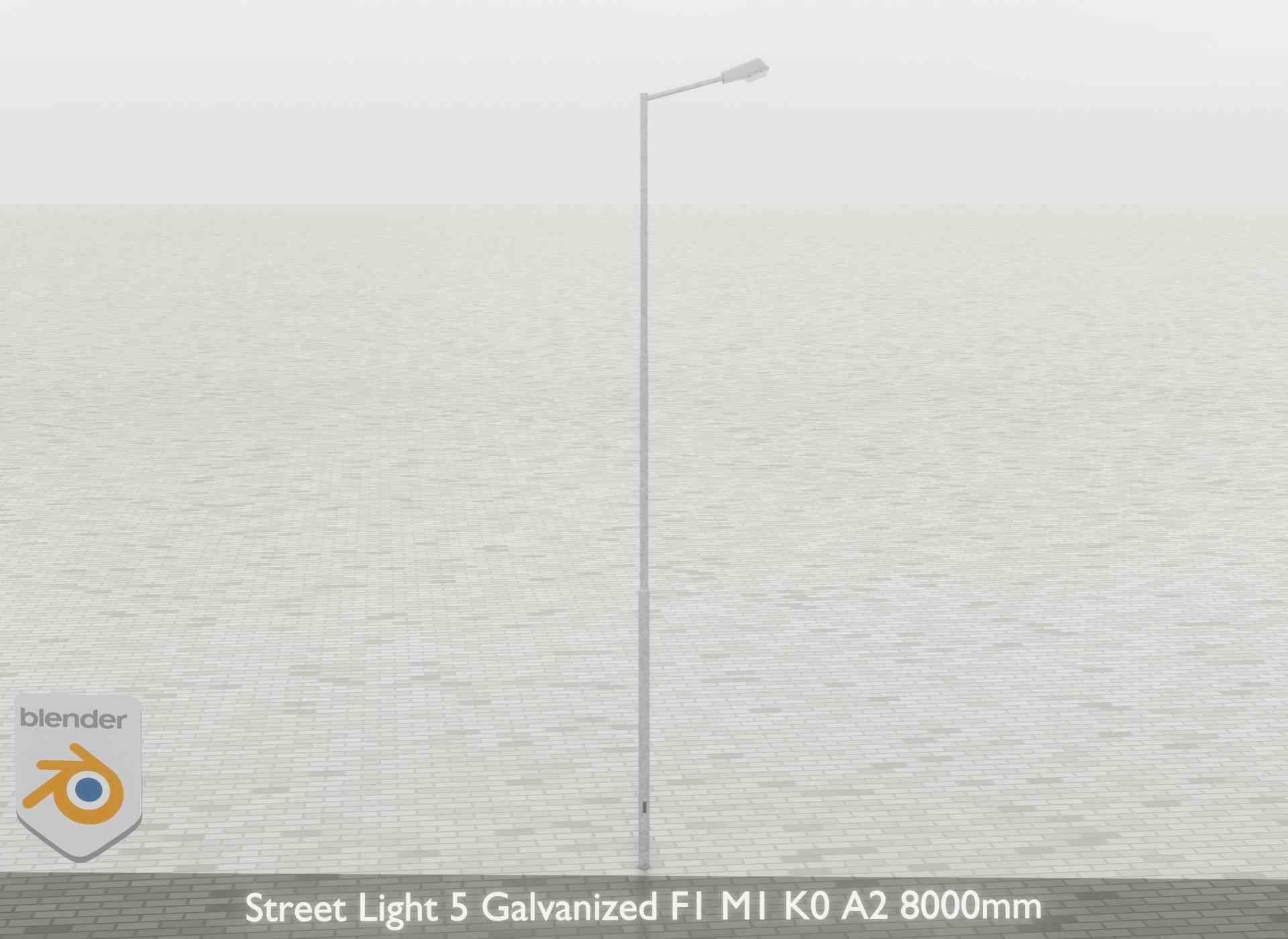 Street Light 5 Galvanized F1 M1 K0 A2 8000mm Low-poly 3D model_39