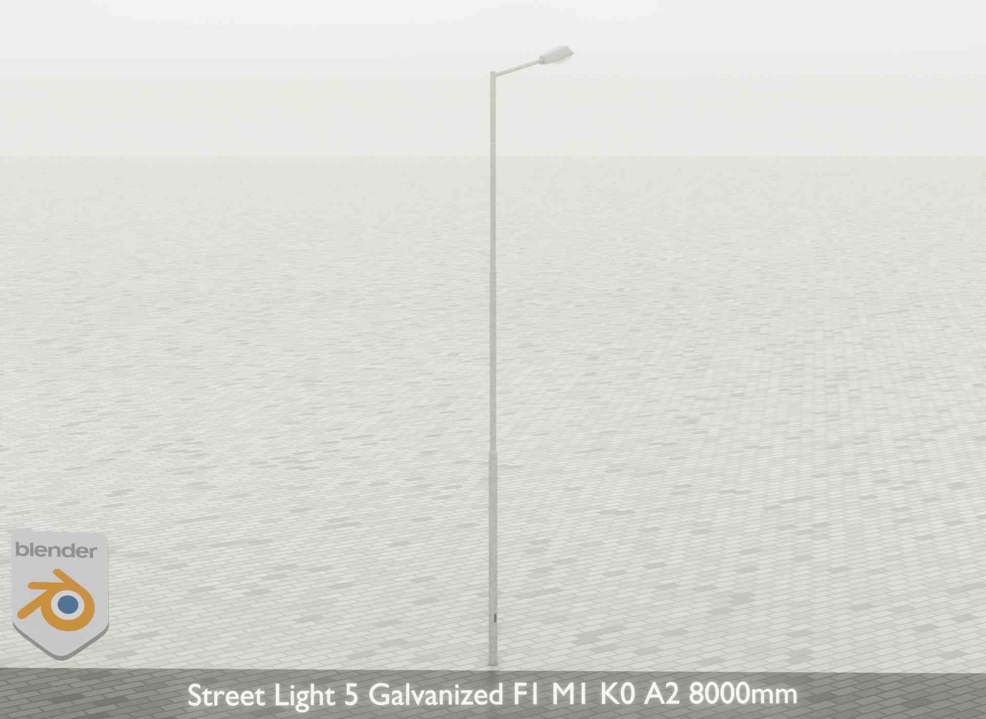 Street Light 5 Galvanized F1 M1 K0 A2 8000mm Low-poly 3D model_37