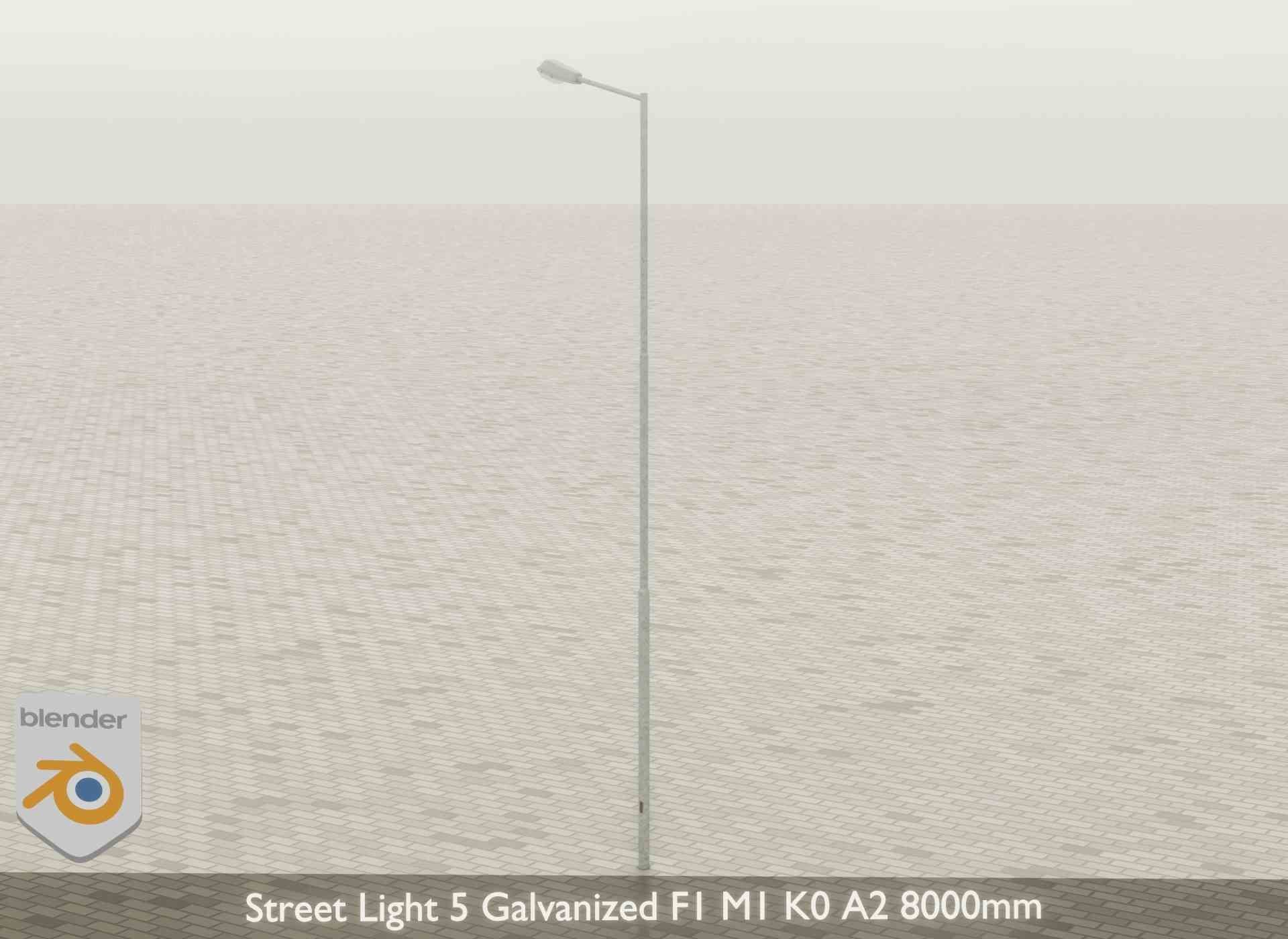 Street Light 5 Galvanized F1 M1 K0 A2 8000mm Low-poly 3D model_29