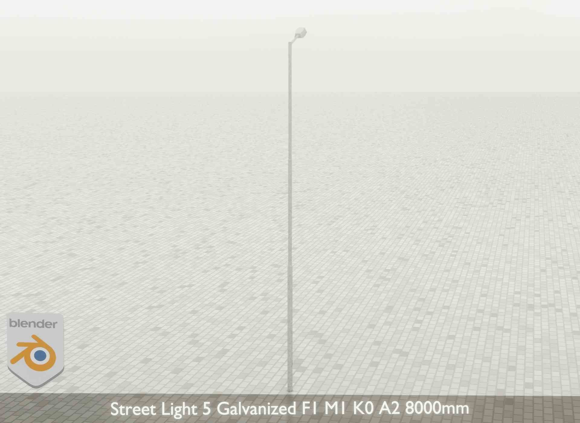 Street Light 5 Galvanized F1 M1 K0 A2 8000mm Low-poly 3D model_34