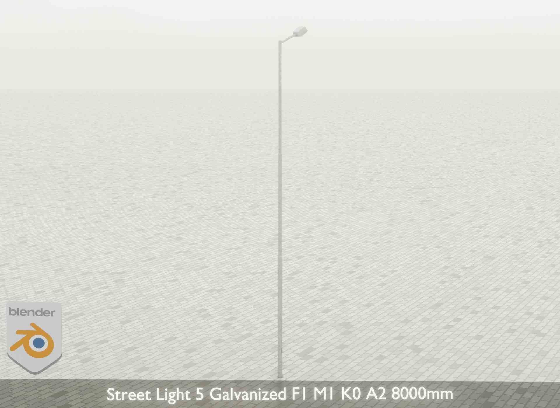 Street Light 5 Galvanized F1 M1 K0 A2 8000mm Low-poly 3D model_35