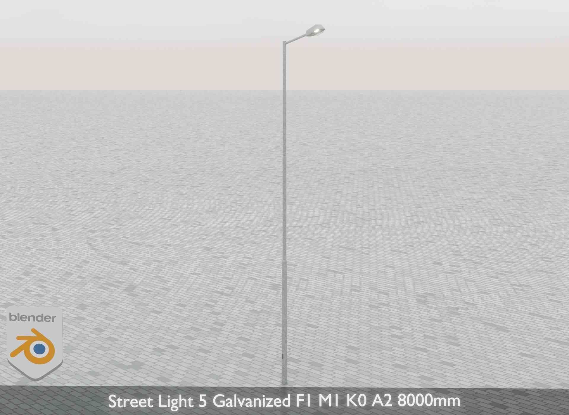 Street Light 5 Galvanized F1 M1 K0 A2 8000mm Low-poly 3D model_43