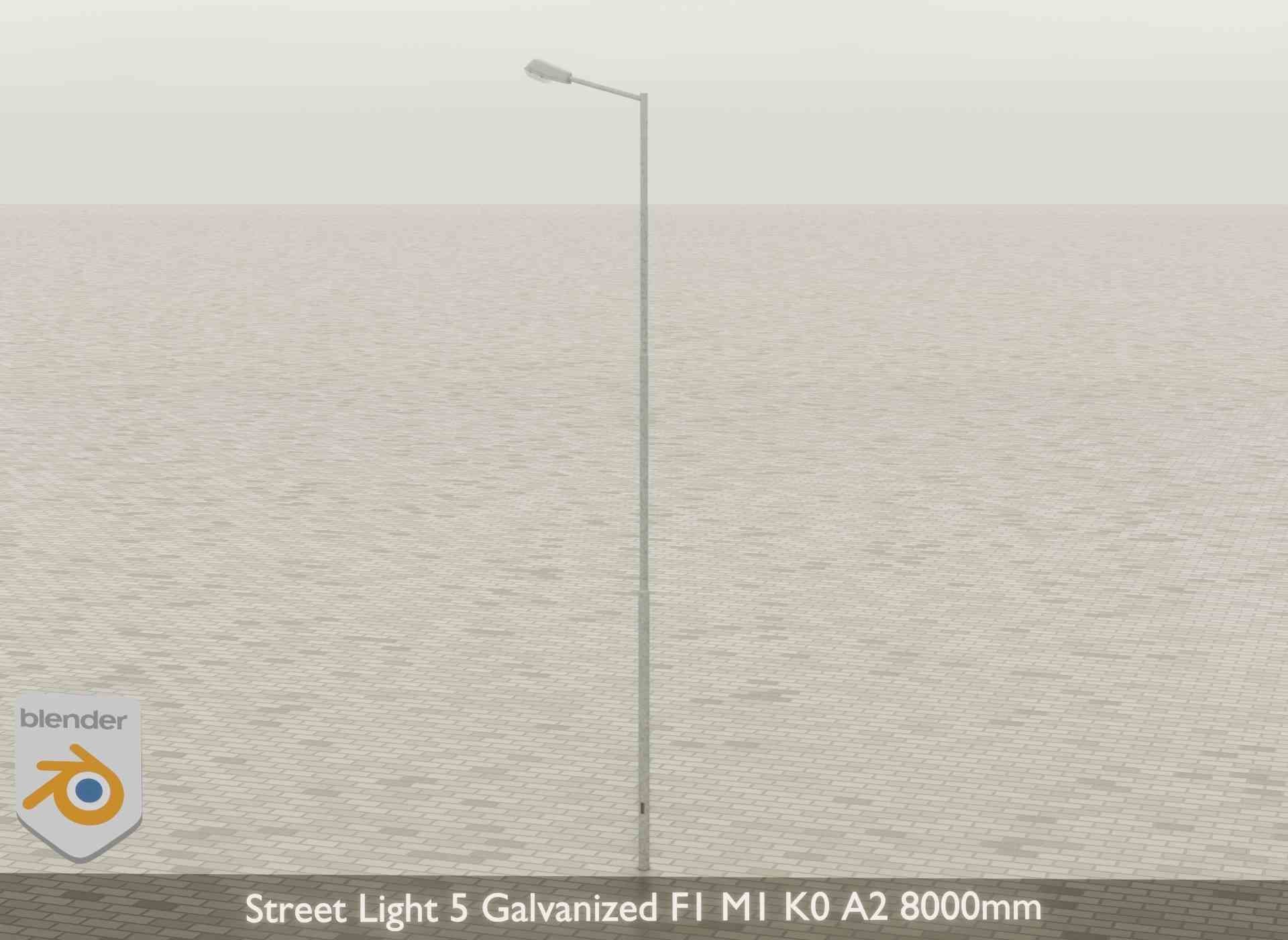 Street Light 5 Galvanized F1 M1 K0 A2 8000mm Low-poly 3D model_28