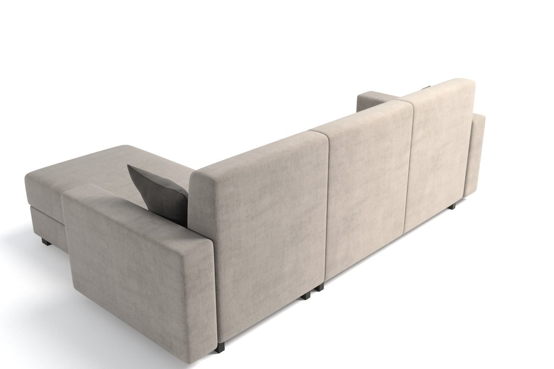 Corner Sofa With Pillows Three Seats 3D model_6