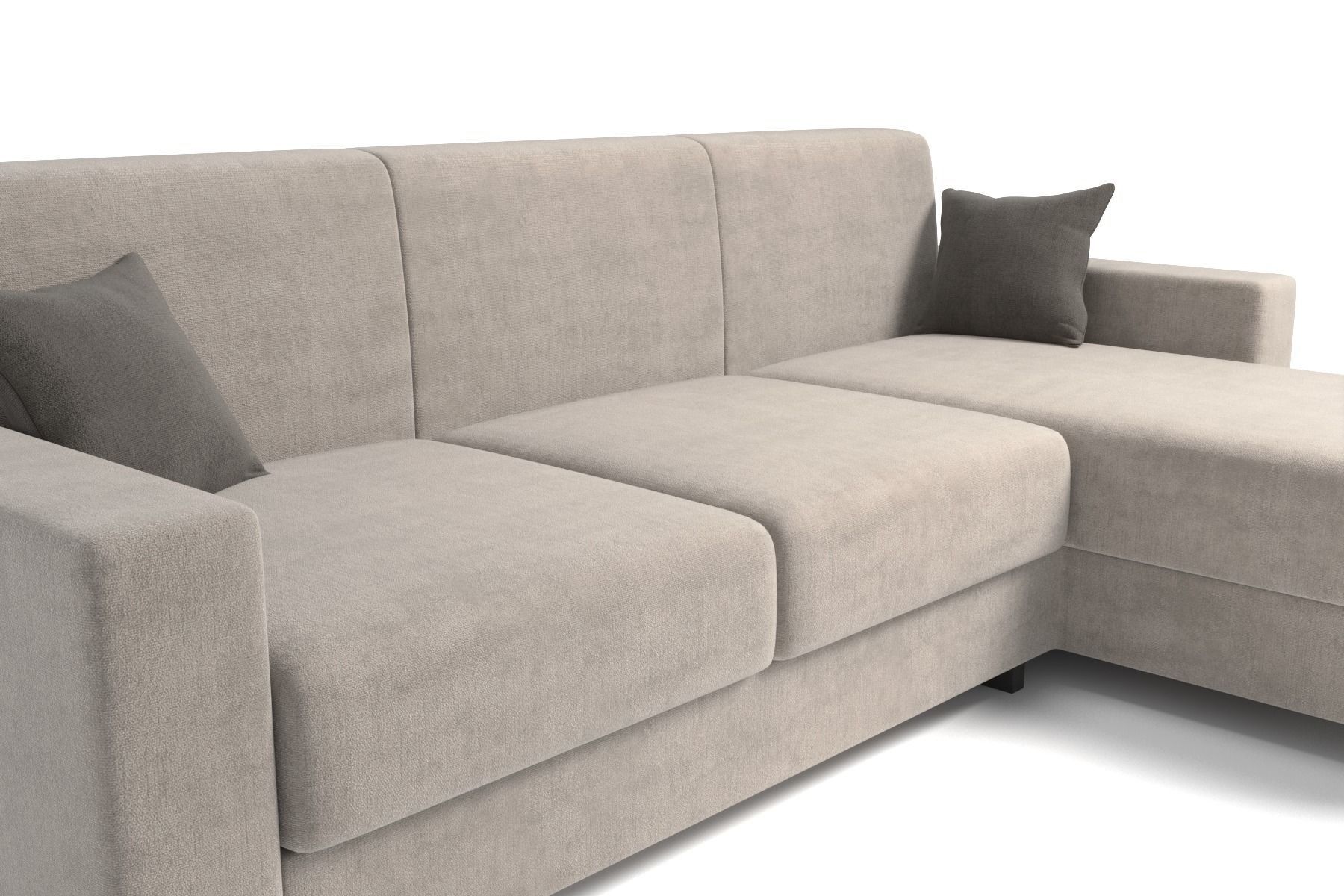 Corner Sofa With Pillows Three Seats 3D model_2