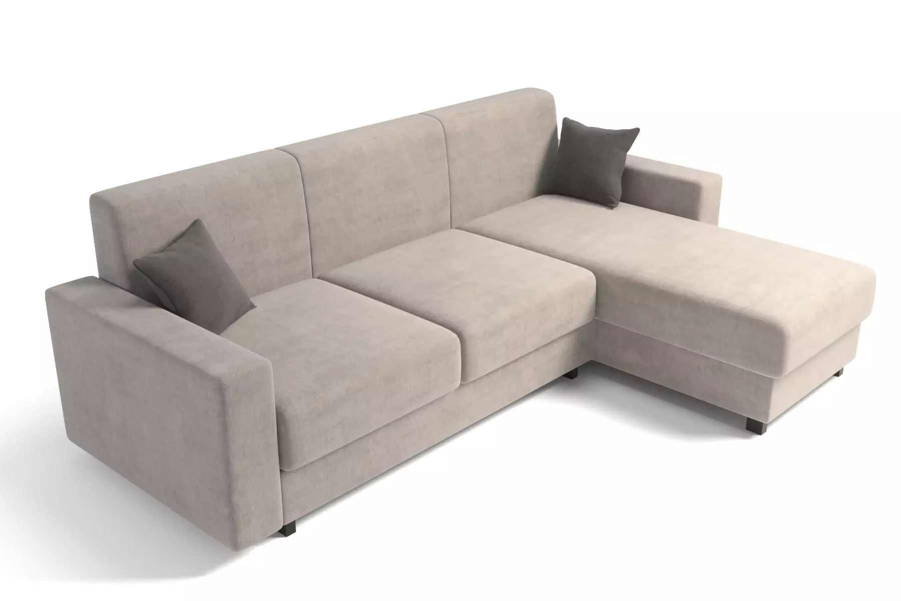 Corner Sofa With Pillows Three Seats 3D model_0