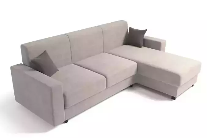 Corner Sofa With Pillows Three Seats