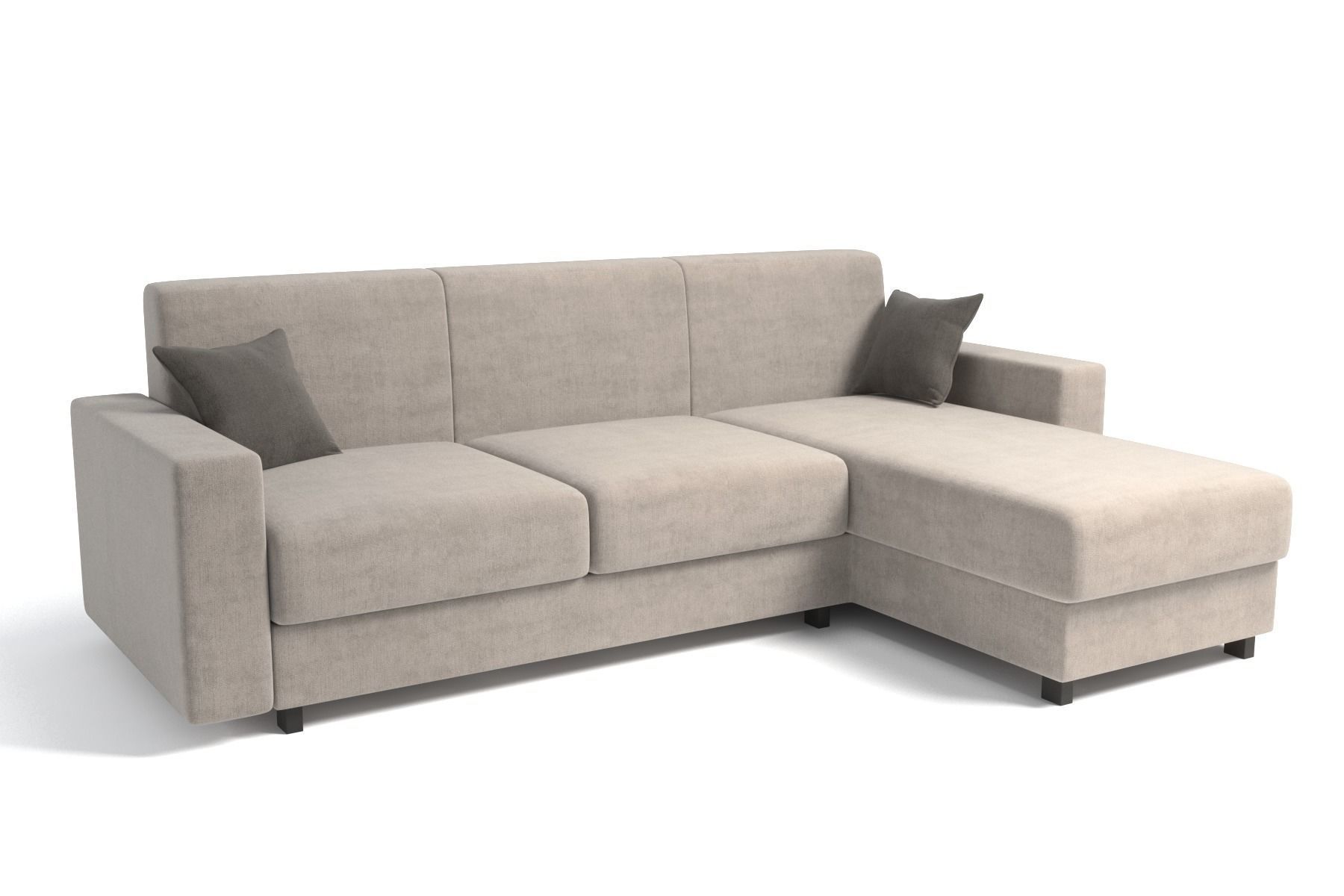 Corner Sofa With Pillows Three Seats 3D model_1