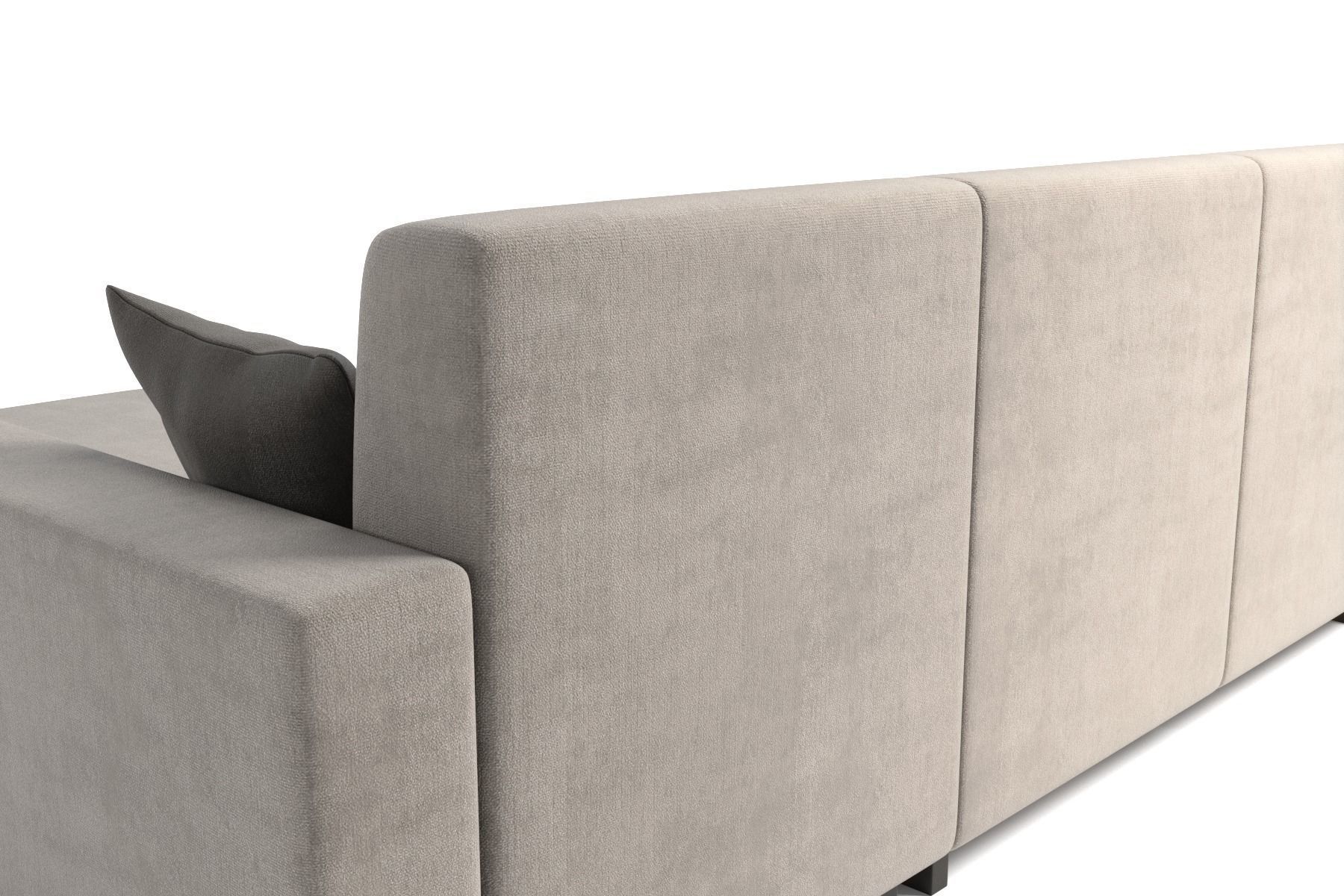 Corner Sofa With Pillows Three Seats 3D model_8