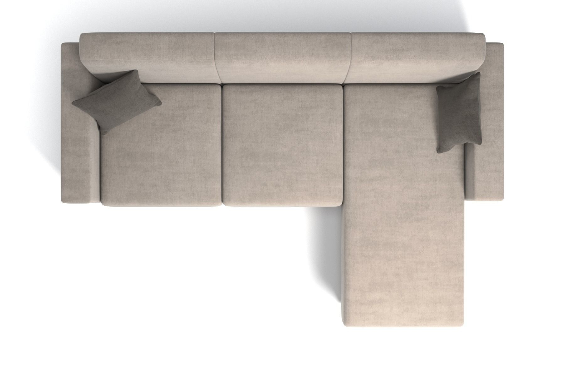 Corner Sofa With Pillows Three Seats 3D model_4