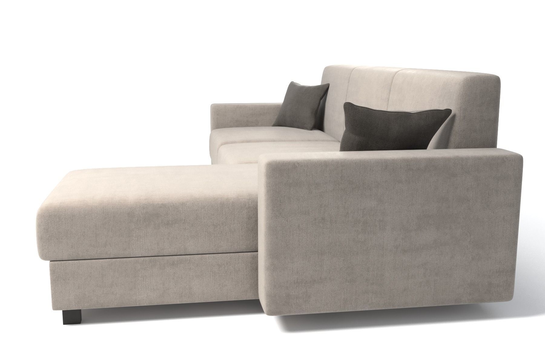 Corner Sofa With Pillows Three Seats 3D model_5