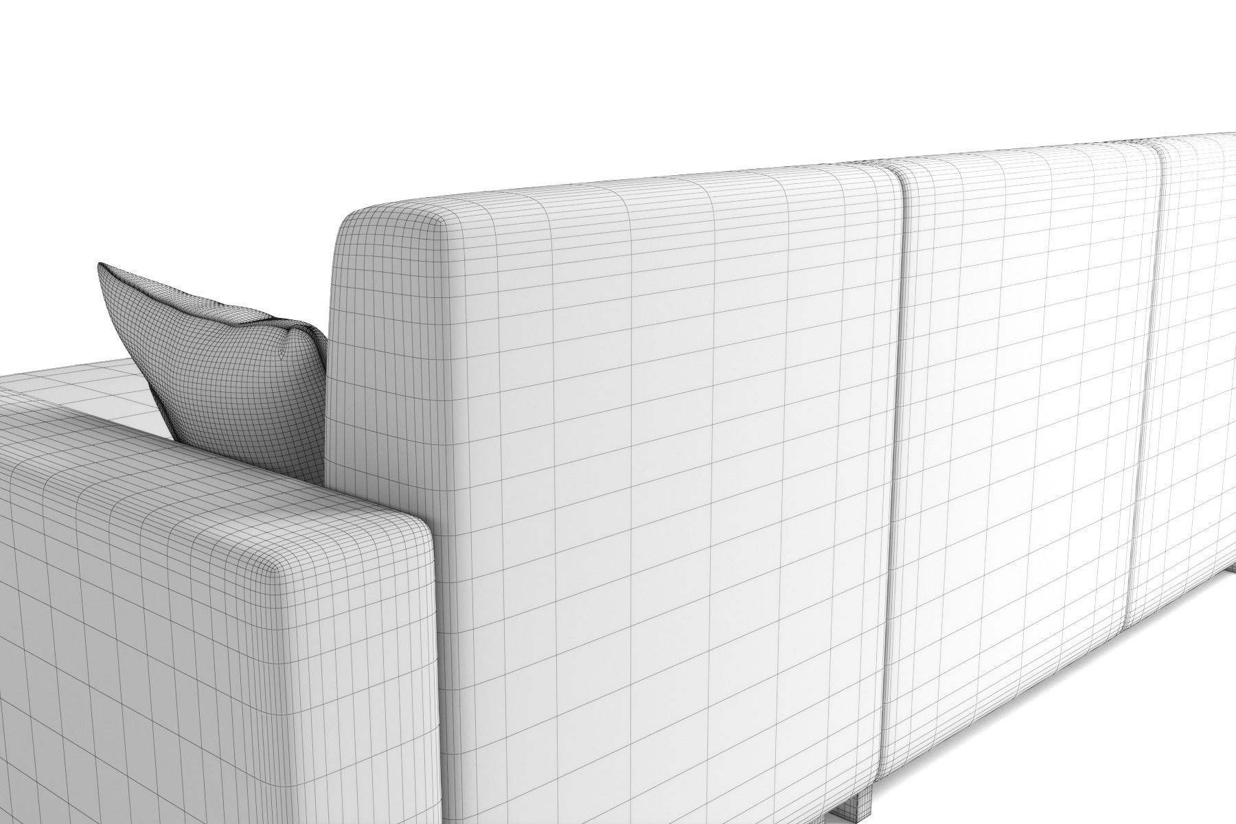 Corner Sofa With Pillows Three Seats 3D model_13